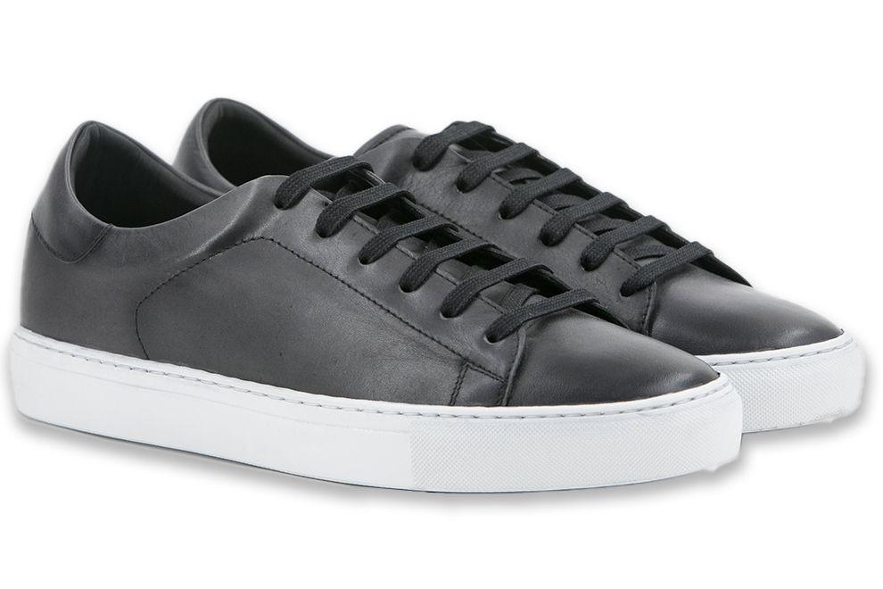 Leather Trainer │ Grey Burn-Effect