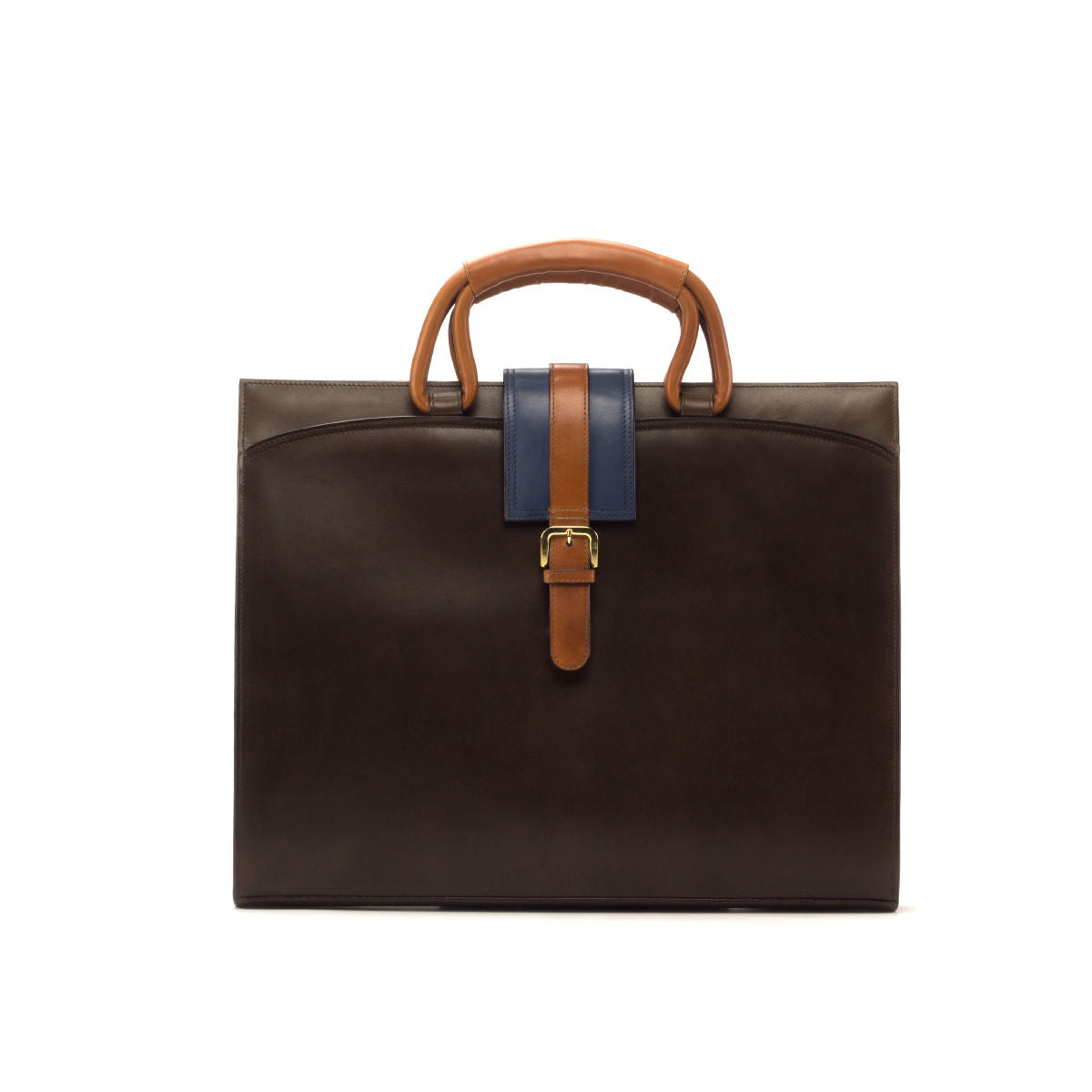 Leather Brief Case │ Dark Brown & Cognac