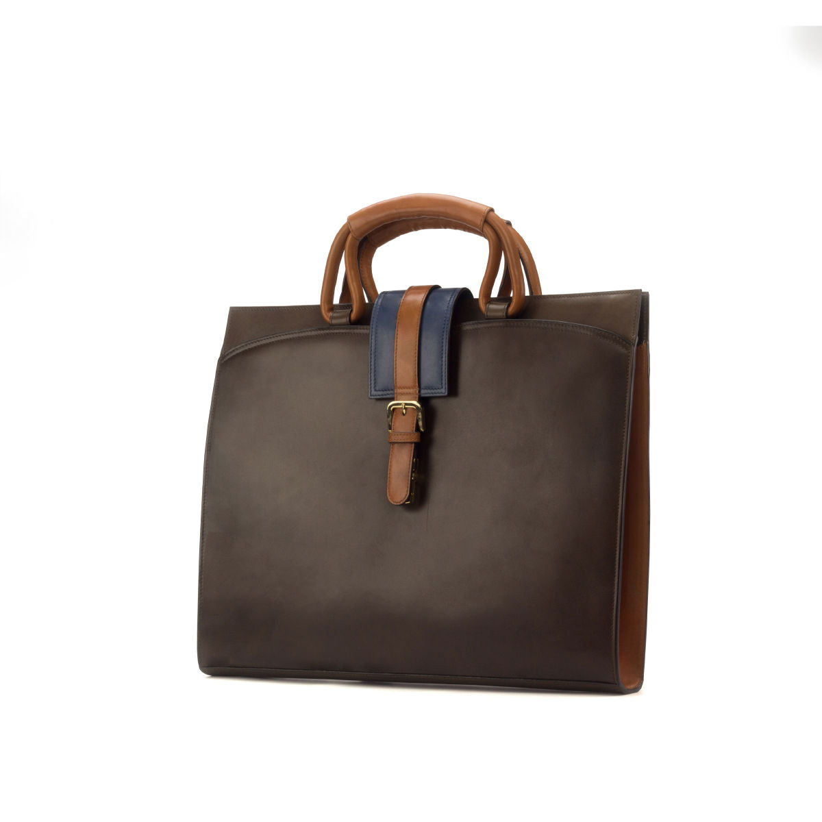 Leather Brief Case │ Dark Brown & Cognac