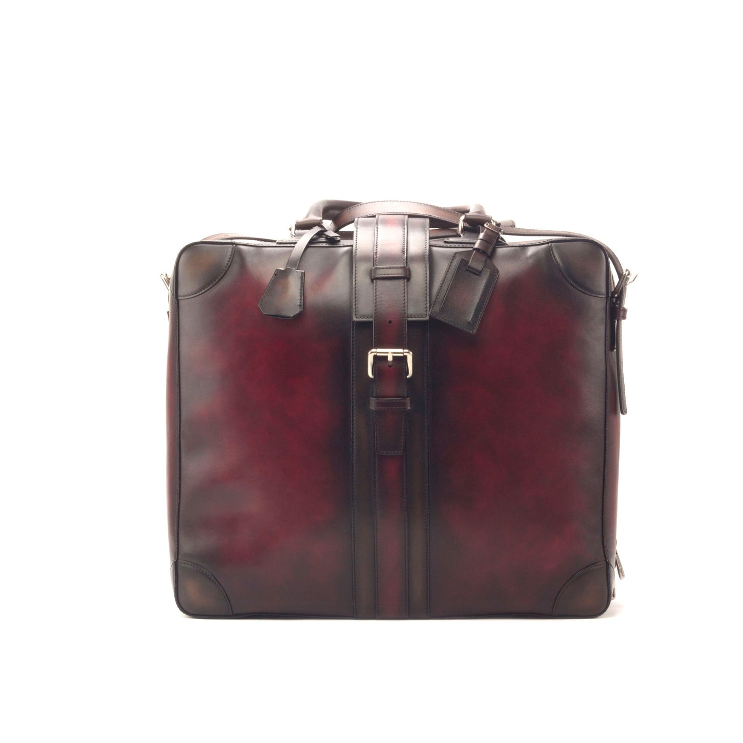 Leather Travel Tote │ Burgundy Burn Patina