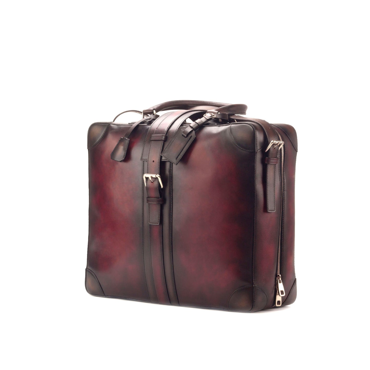 Leather Travel Tote │ Burgundy Burn Patina