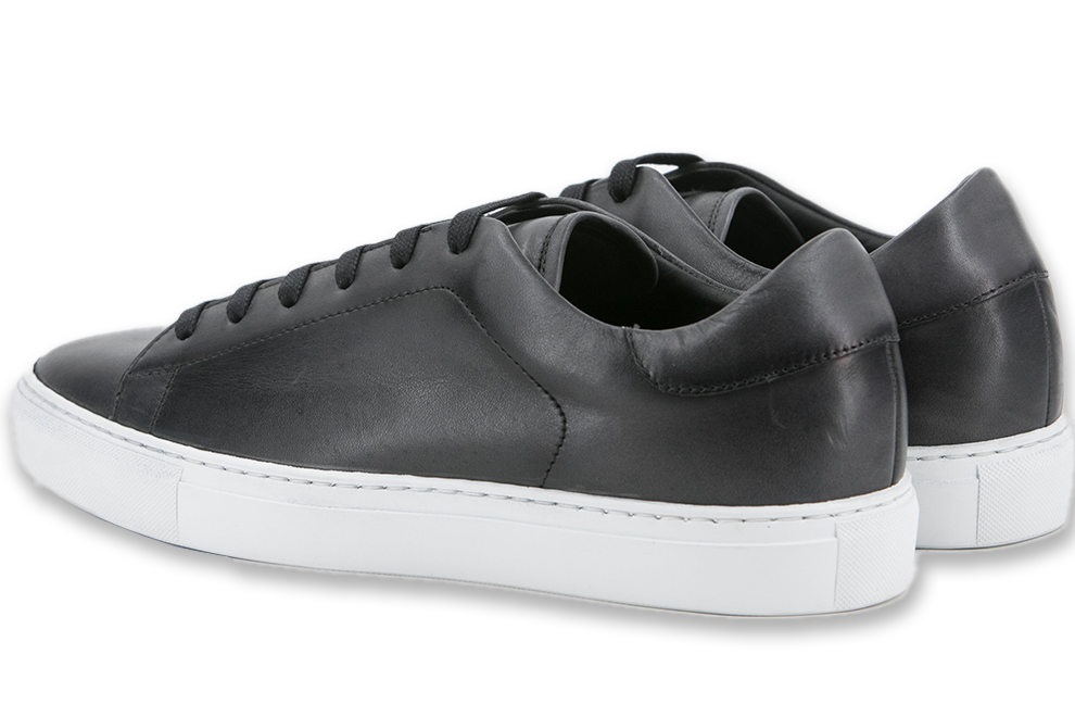 Leather Trainer │ Grey Burn-Effect