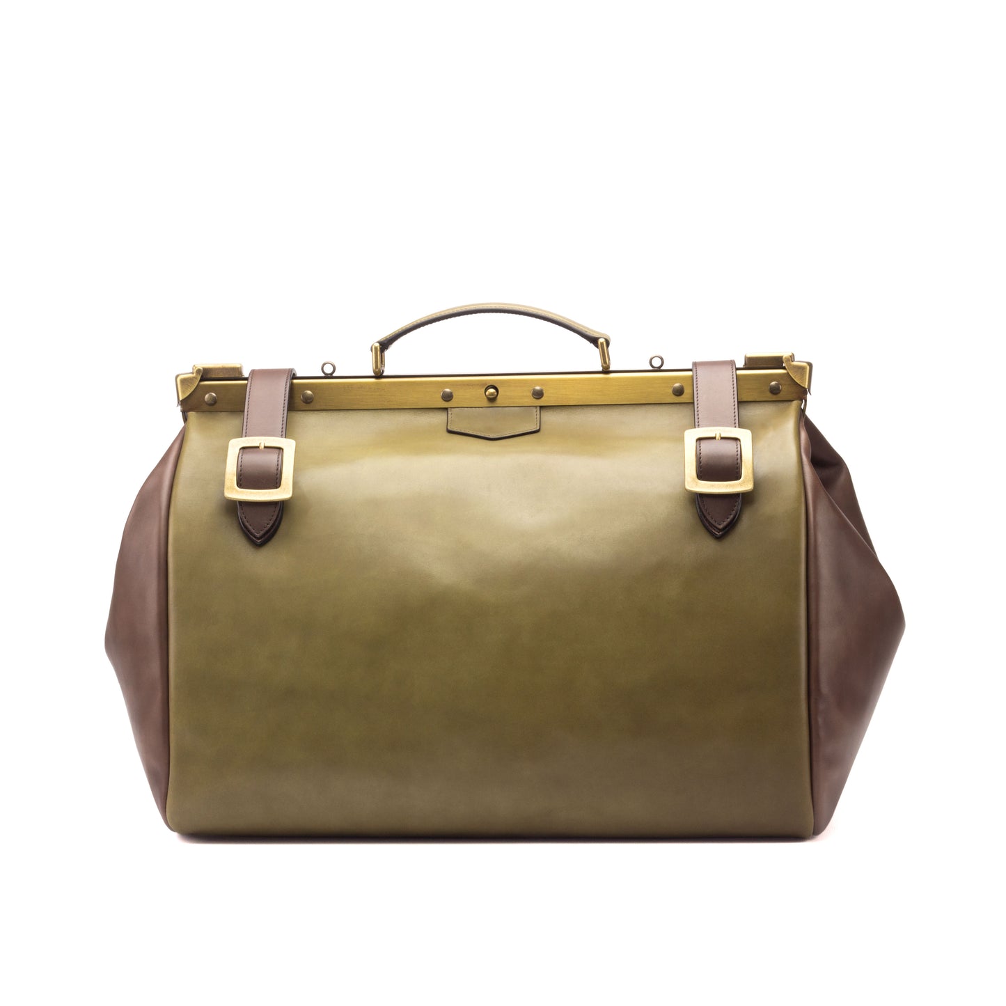 Leather Doctor Bag │ Olive Green & Dark Brown