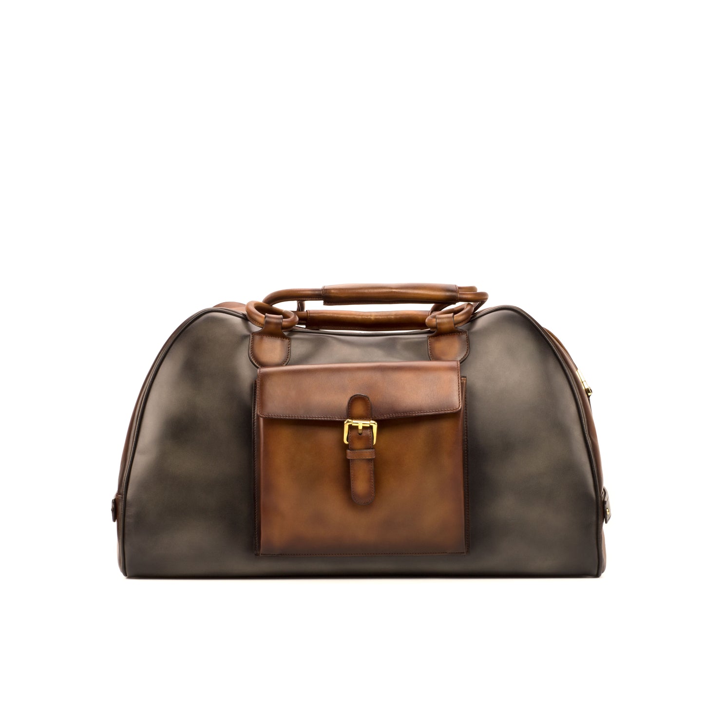 Leather Travel Duffle │ Grey & Brown Burn Patina