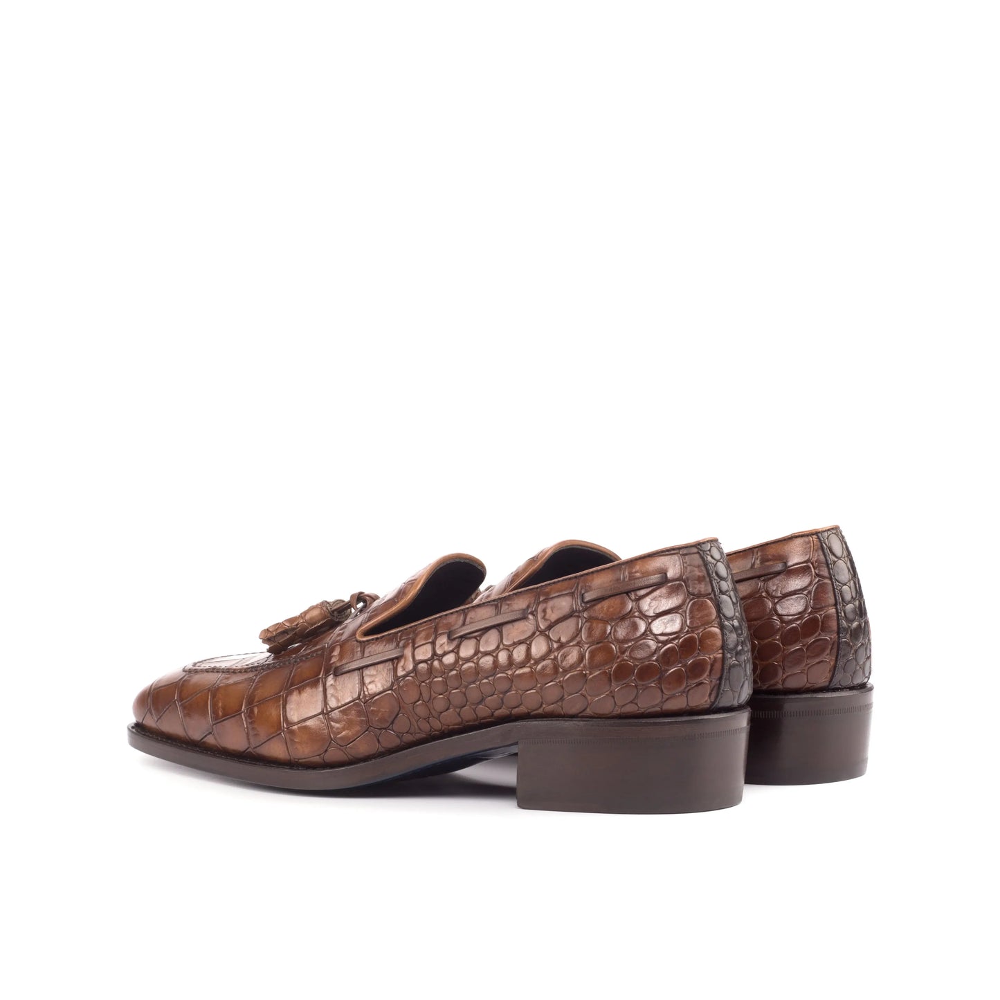 Leather Croc-Effect Loafer Belgravia │ Brown & Tassels