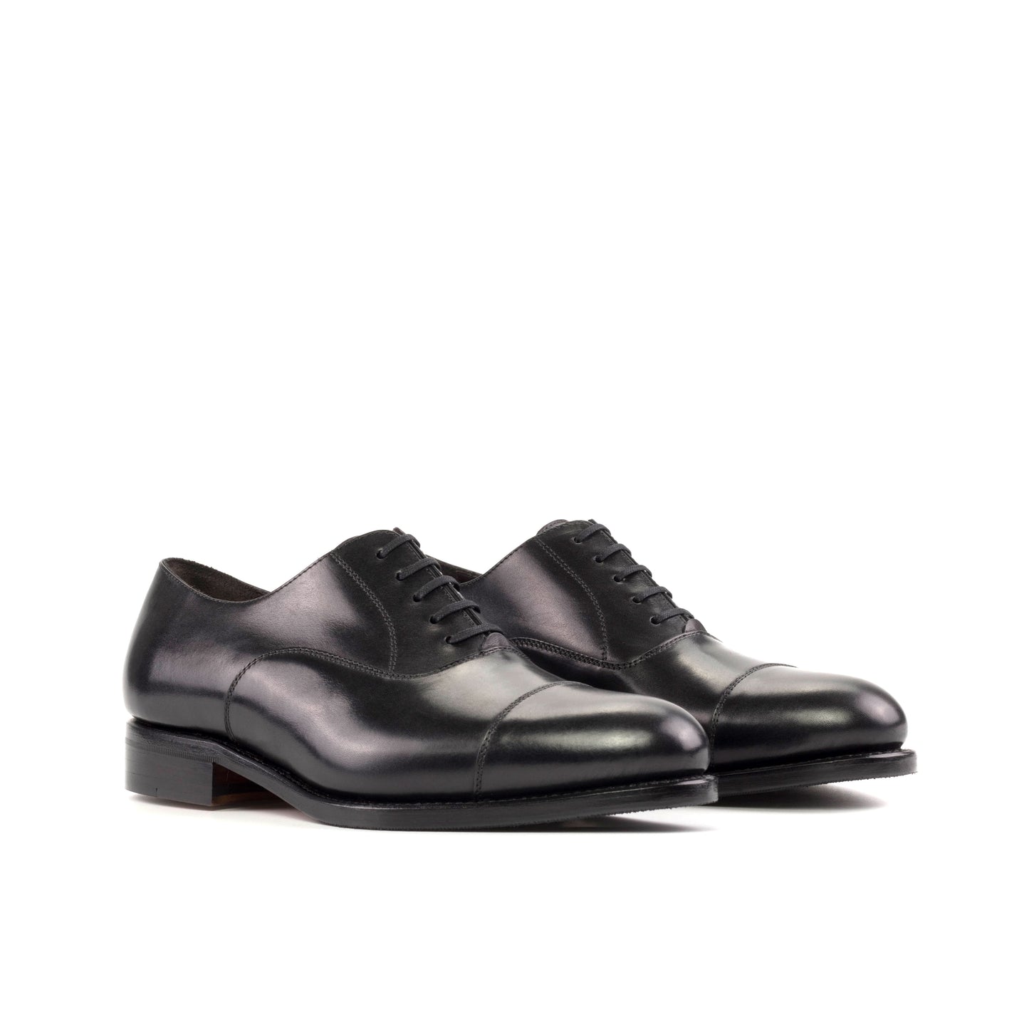 Leather Oxford Zurigo │ Black - Cognac Soles