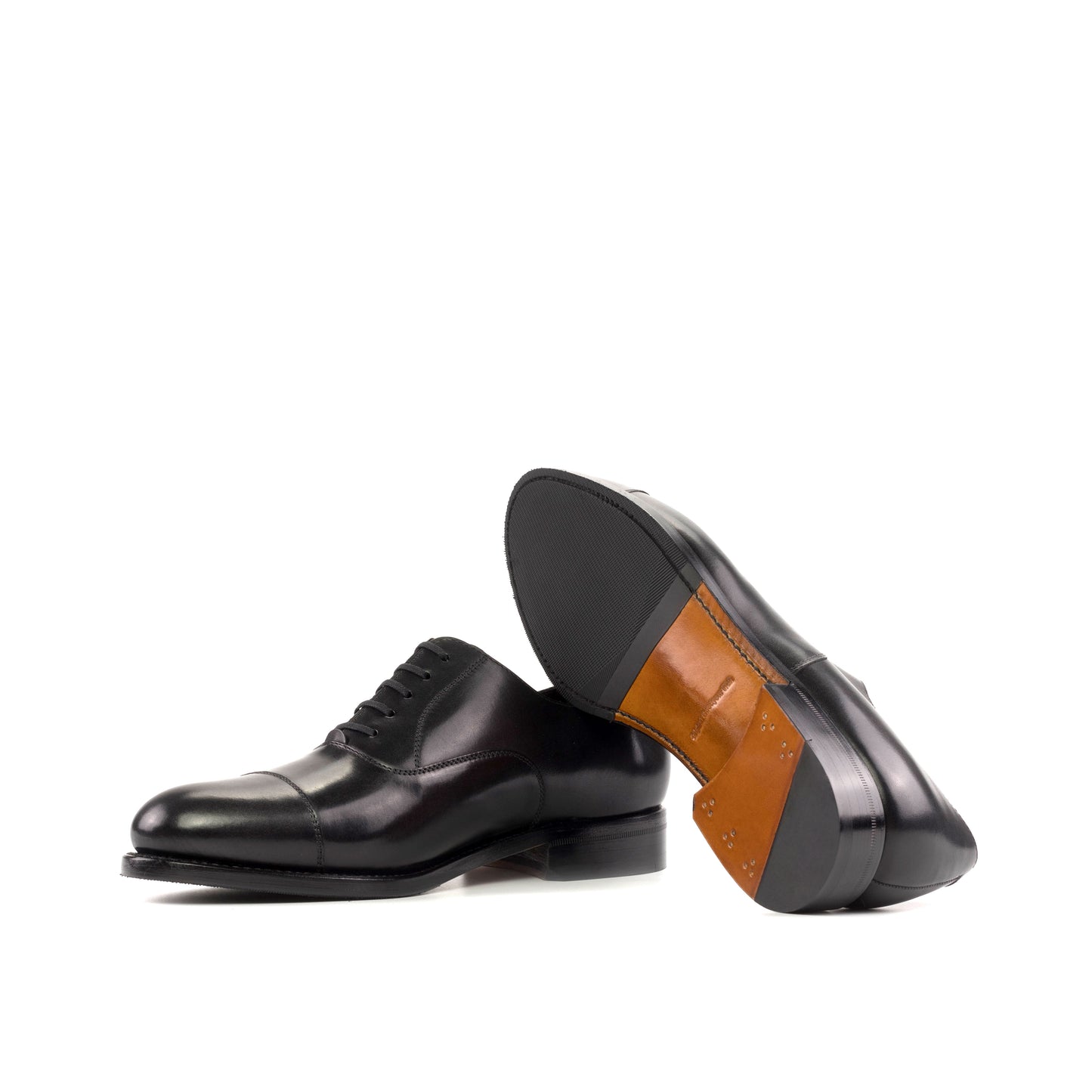 Leather Oxford Zurigo │ Black - Cognac Soles