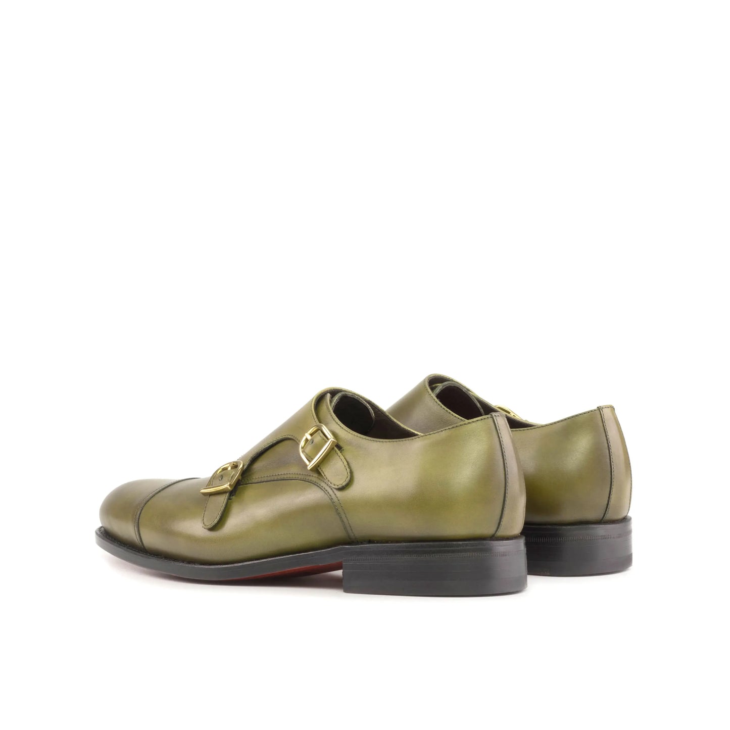 Leather Double Monk Zurigo │ Khaki - Red Soles