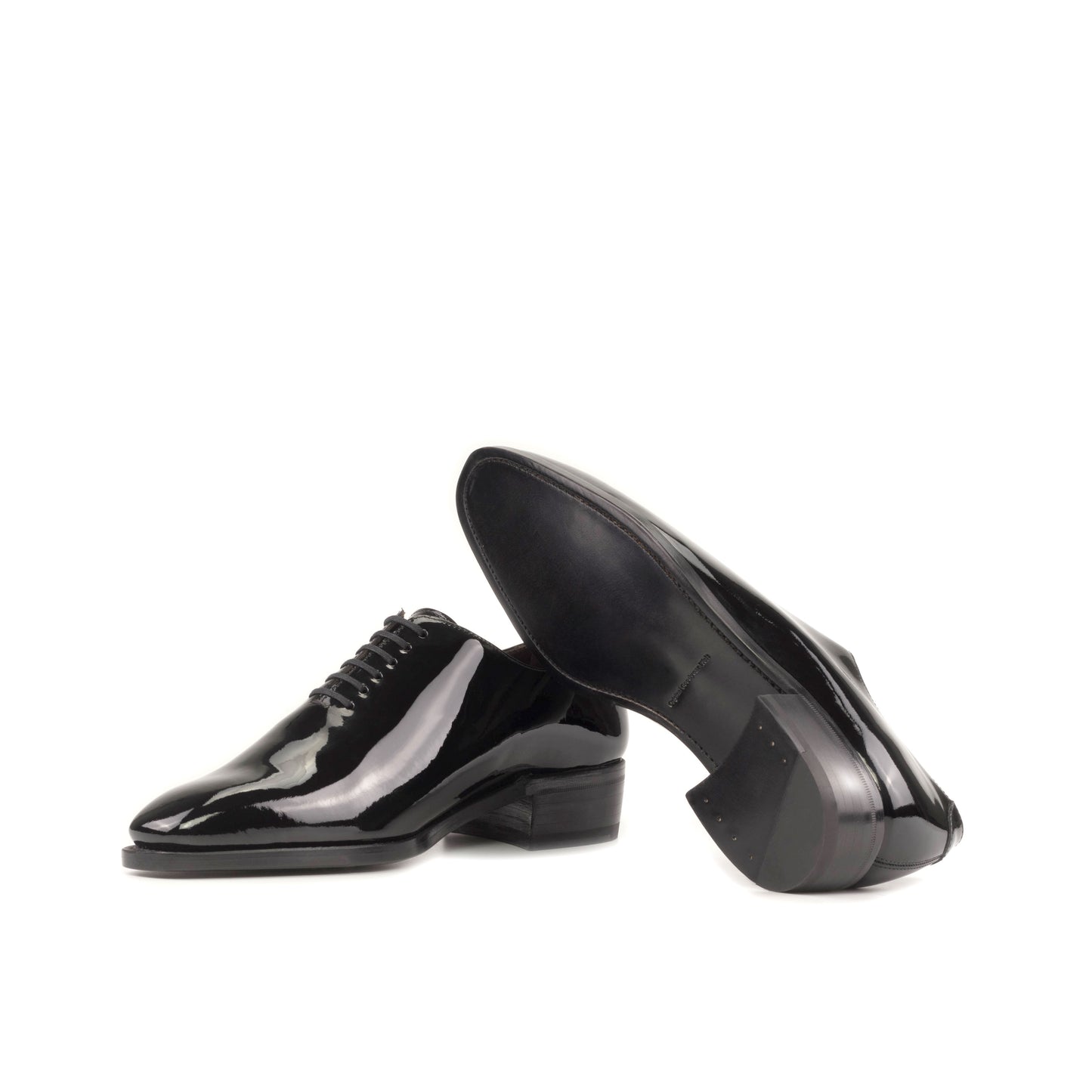 Leather Whole Cut Belgravia │ Patent Black - Higher Heel