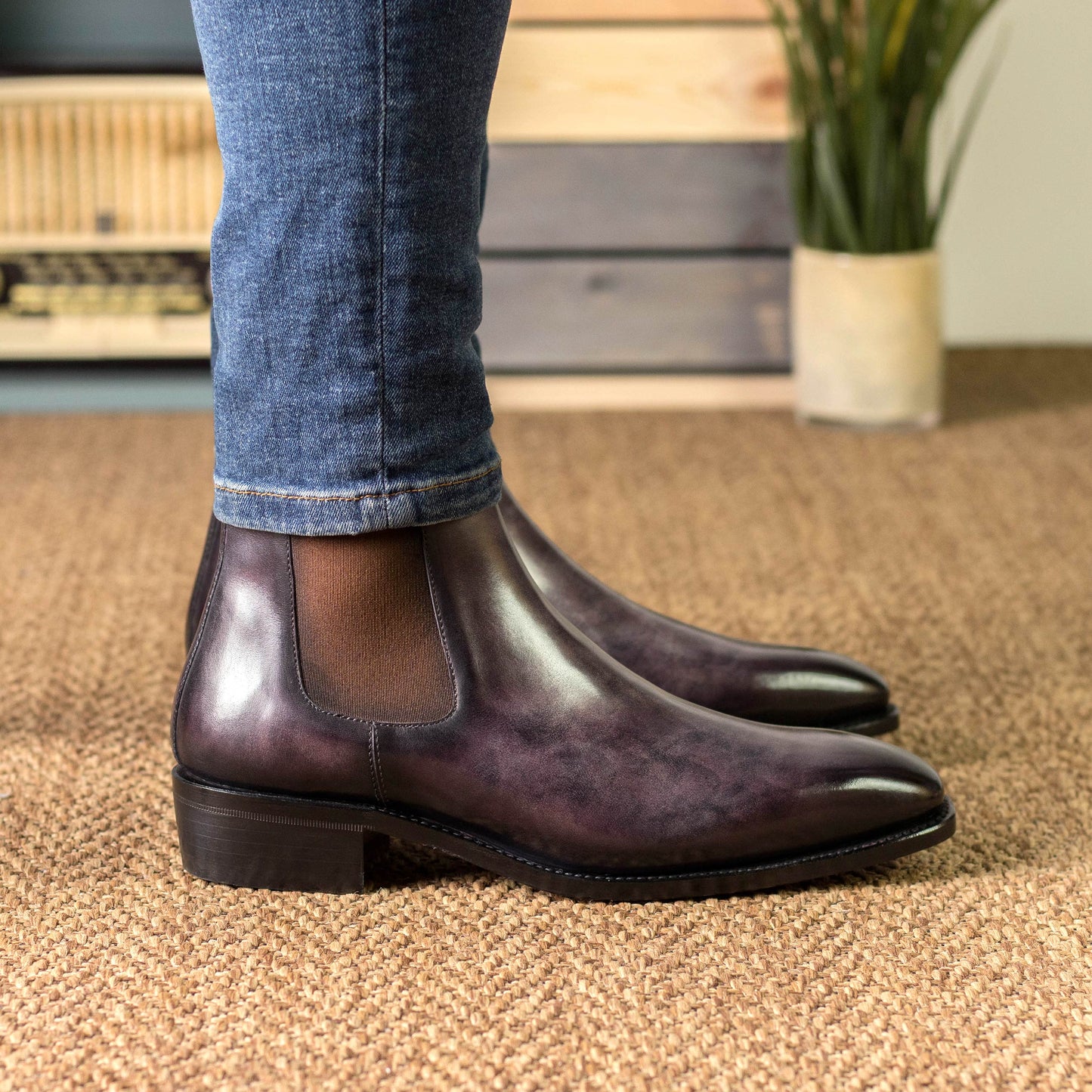 Leather Chelsea Boots Belgravia │ Aubergine Museum Patina