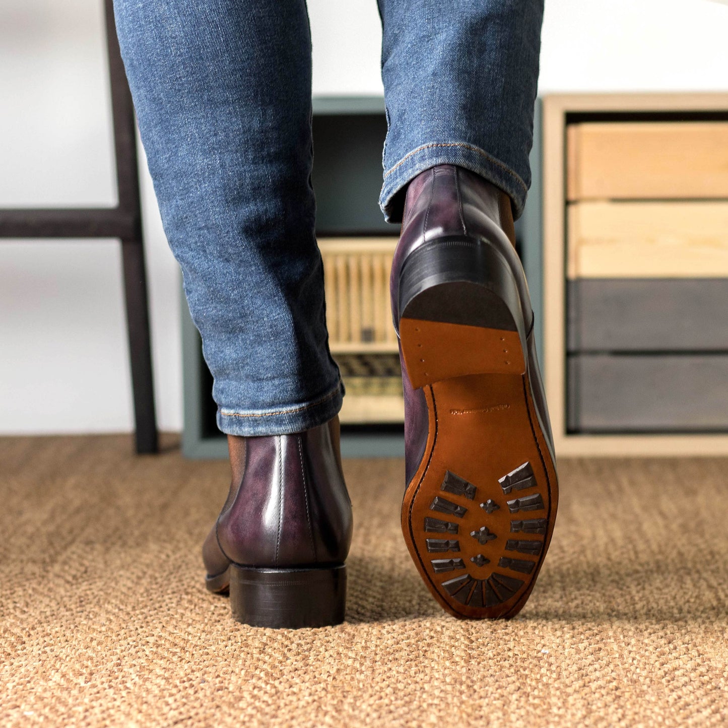 Leather Chelsea Boots Belgravia │ Aubergine Museum Patina