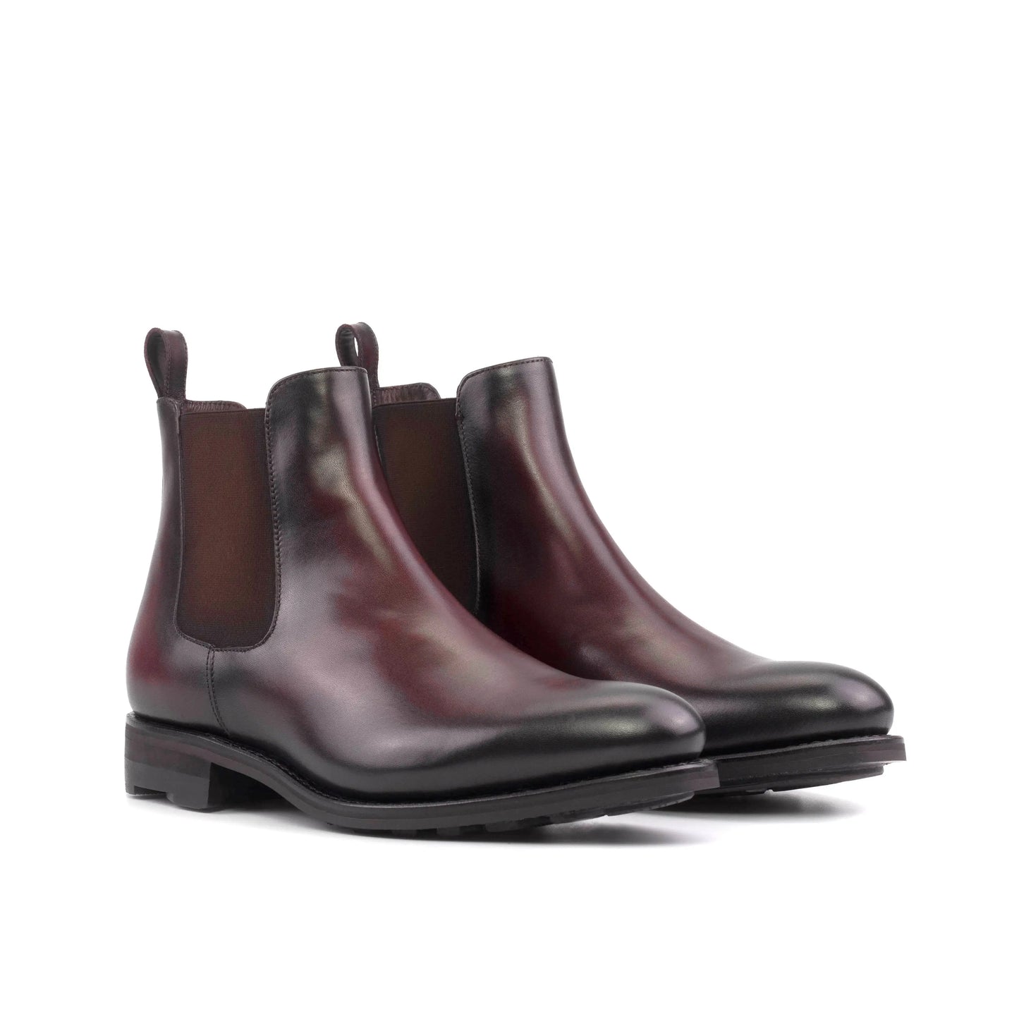 Leather Chelsea Boots Zurigo │ Burgundy Burn-Effect