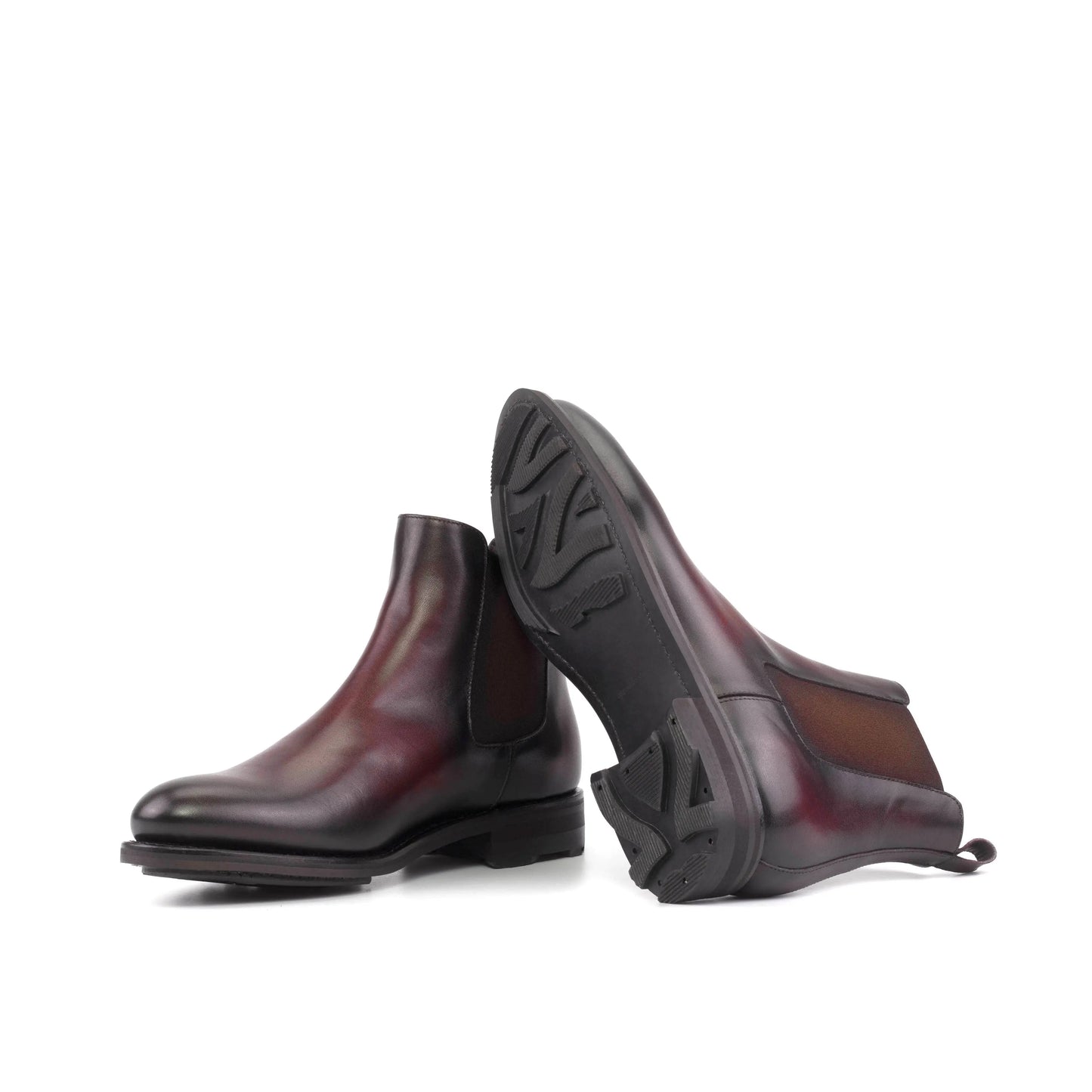 Leather Chelsea Boots Zurigo │ Burgundy Burn-Effect