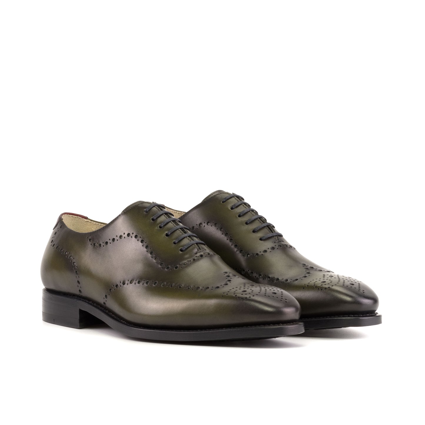 Leather Whole Cut Savile│ Olive painted calf