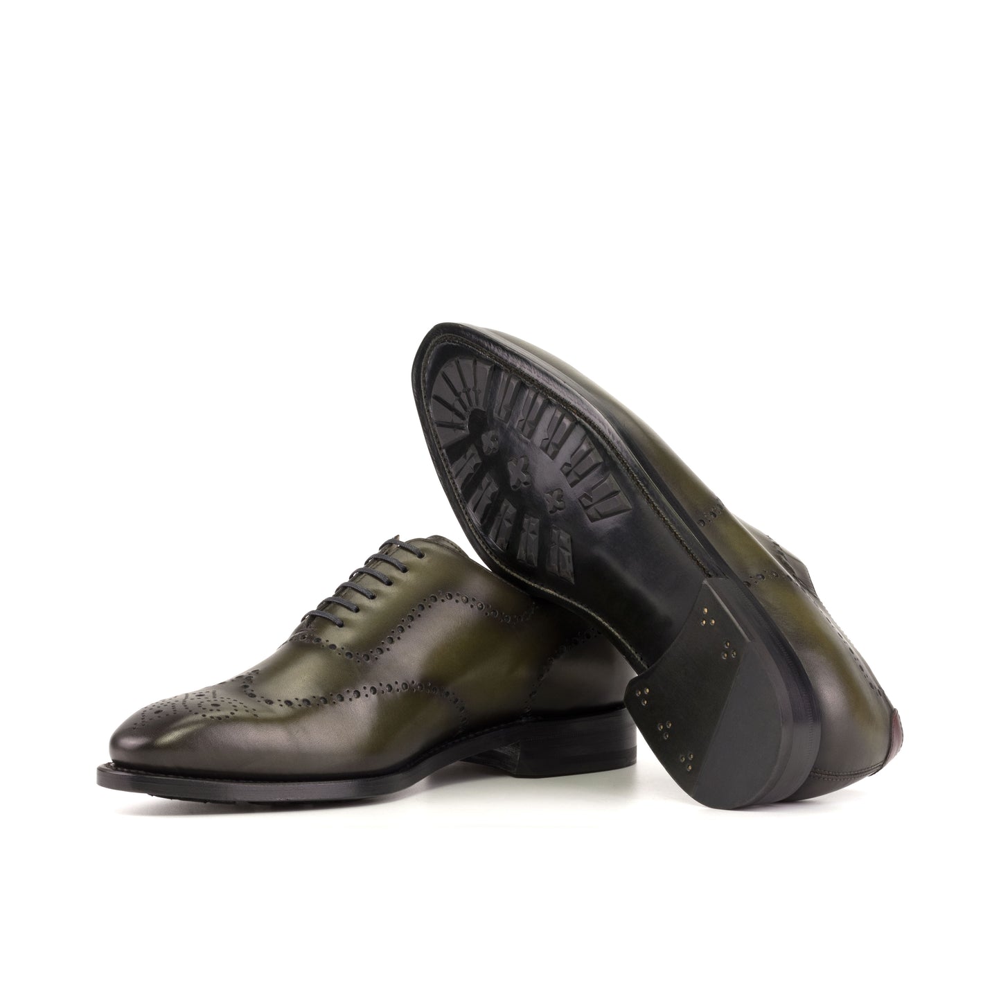 Leather Whole Cut Savile│ Olive painted calf