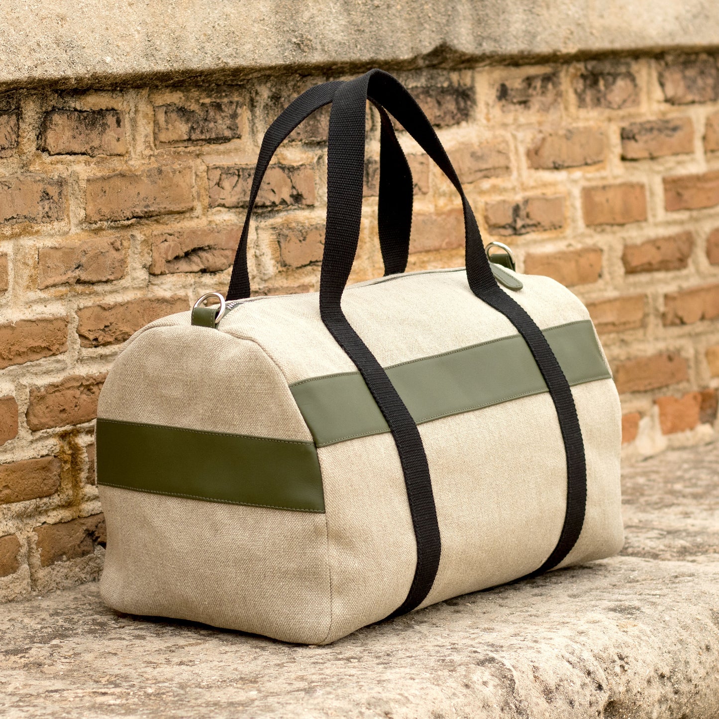 Linen Holdall │ Beige & Khaki