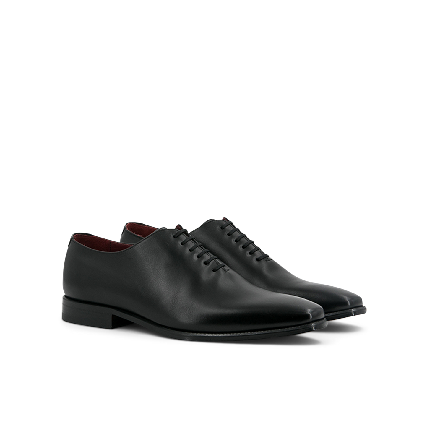 Leather Whole Cut Monti │ Black with Red Soles [BlackStitch]