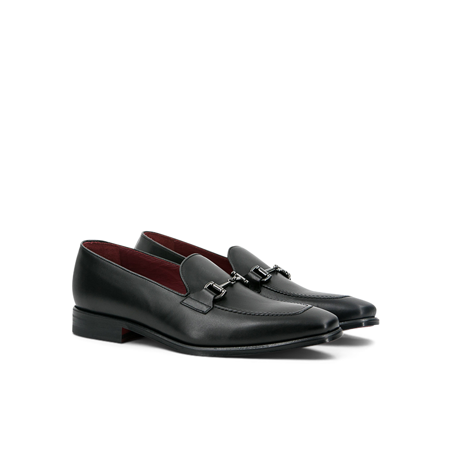 Leather Loafer Savile │ Black with Metal Bar [BlackStitch]