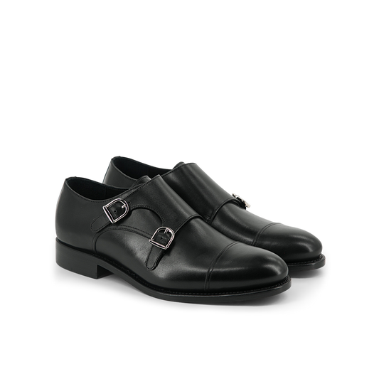 Leather Double Monk Zurigo │ Black