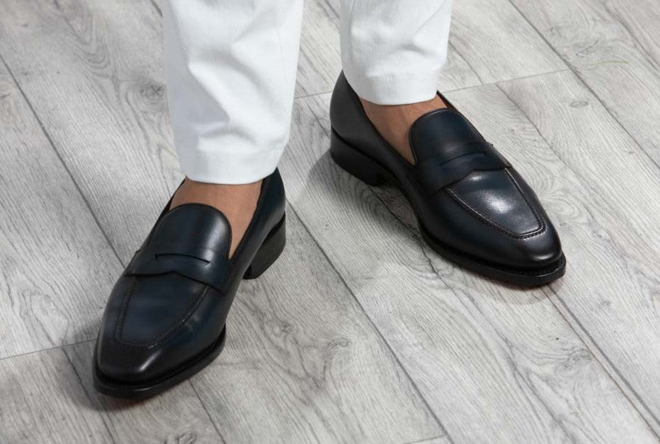 Leather Loafer Savile │ Navy Burn-Effect