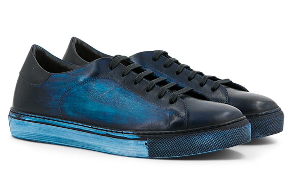 Leather Trainer │ Blue [Exclusive Patina]