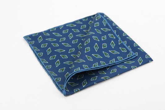 Pocket Square - Royal Blue Diamonds Pattern