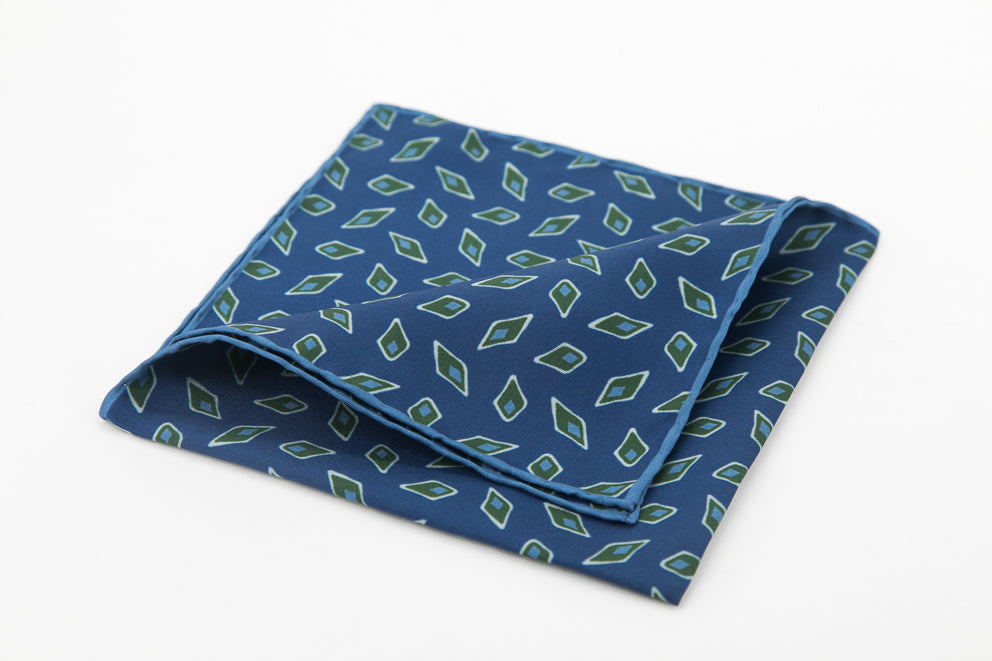 Pocket Square - Royal Blue Diamonds Pattern