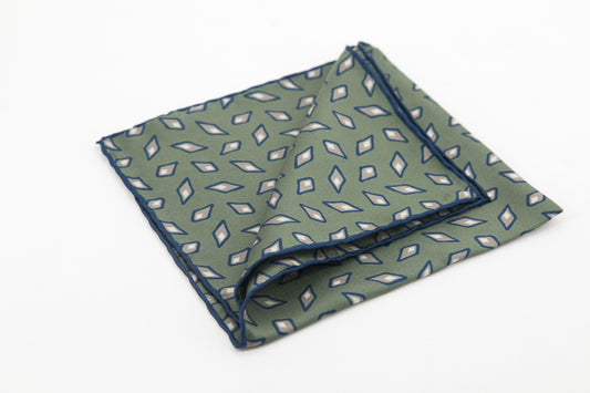 Pocket Square - Khaki Diamonds Pattern