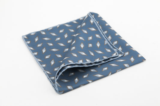 Pocket Square - Blue Diamonds Pattern