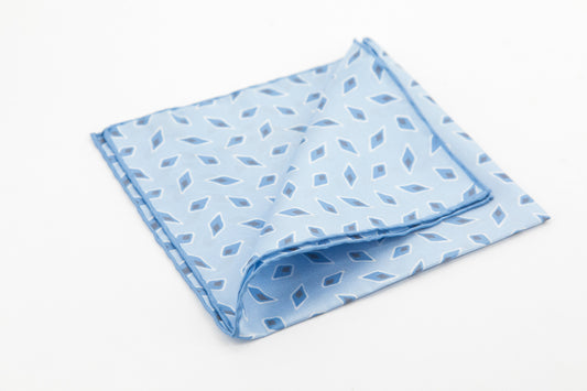 Pocket Square - Light Blue Diamonds Pattern