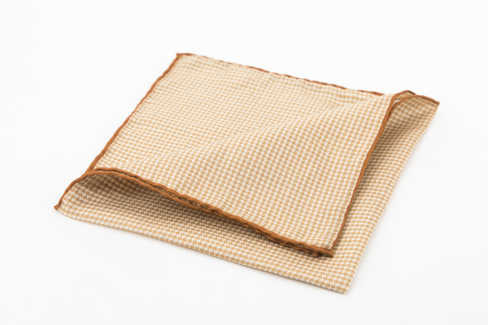 Pocket Square - Beige & White Pattern