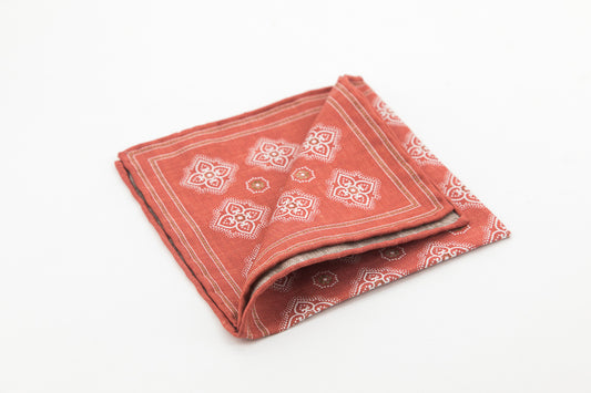 Pocket Square - Orange Flowers Pattern