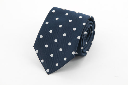 TIE - Navy with White Dots