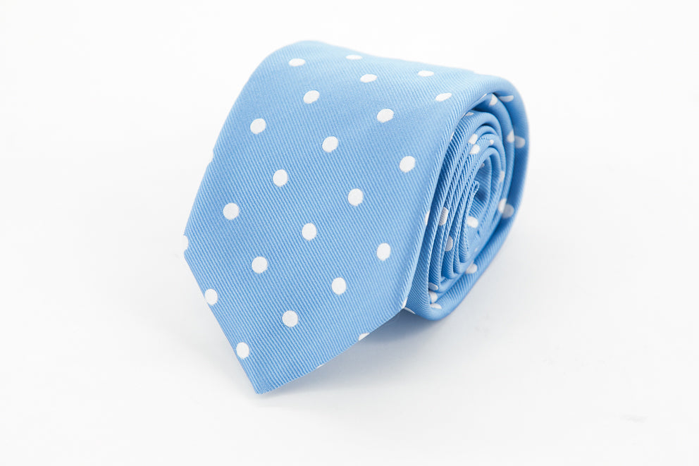 TIE - Light Blue with White Dots