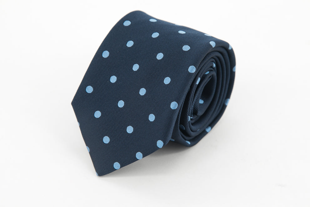 TIE - Navy with Turquoise Dots