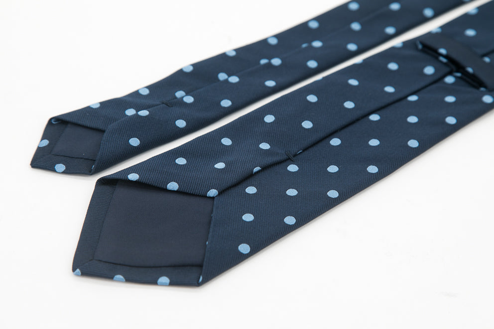 TIE - Navy with Turquoise Dots