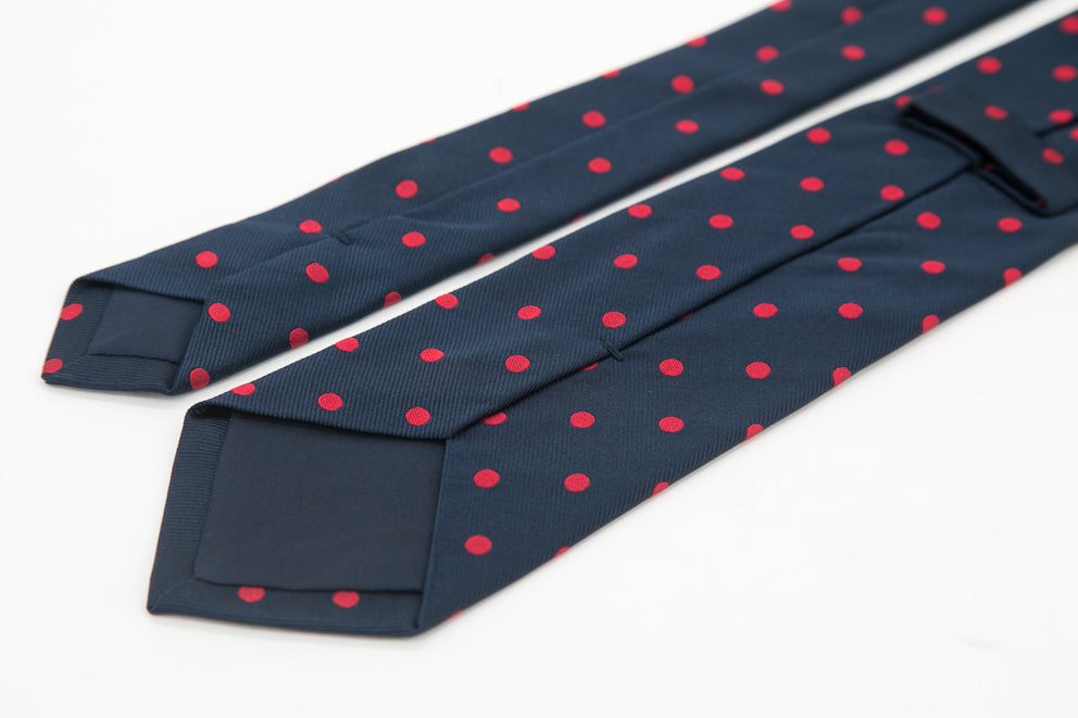 TIE - Navy with Red Dots