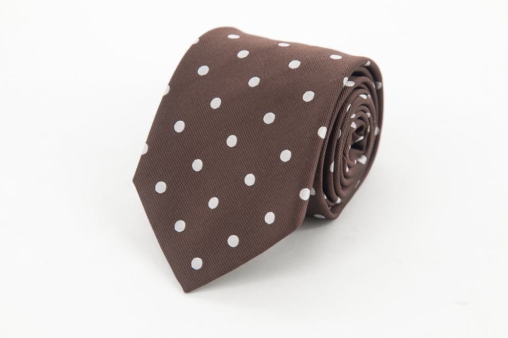 TIE - Brown with White Dots