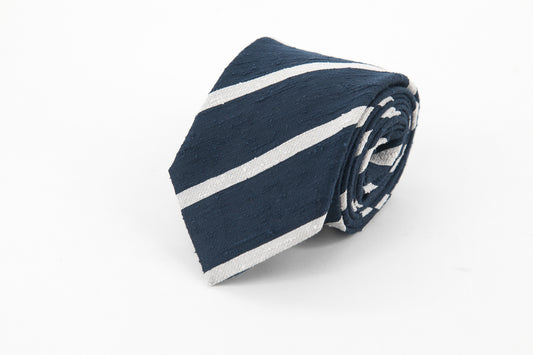 TIE - Striped Navy & White