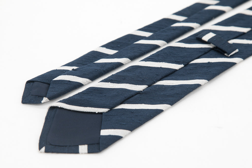 TIE - Striped Navy & White