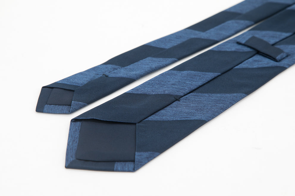 TIE - Striped Navy & Blue