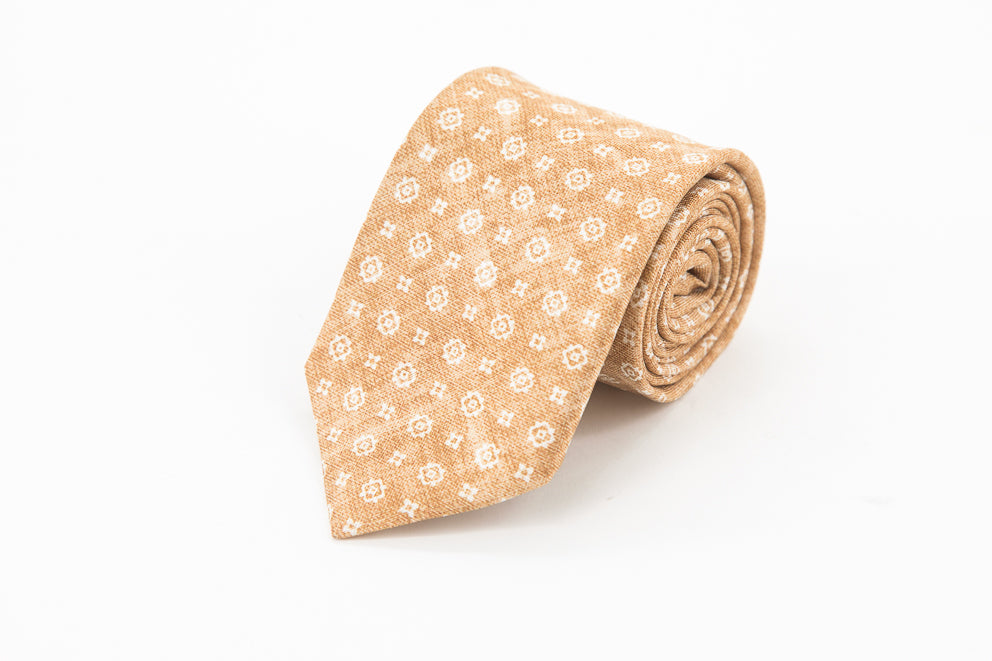 TIE - Yellow with Flowers Patterns