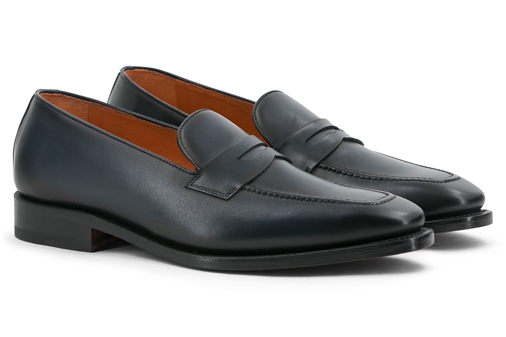 Leather Loafer Savile │ Navy Burn-Effect