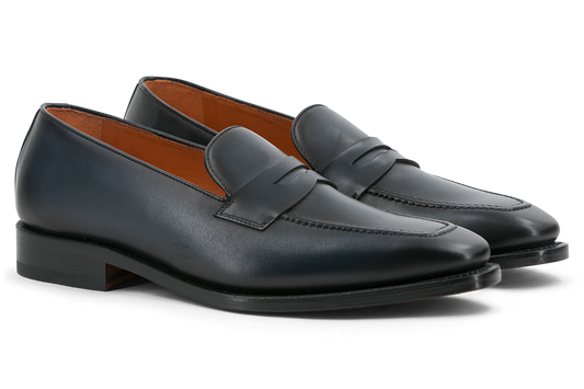 Leather Loafer Savile │ Navy Burn-Effect