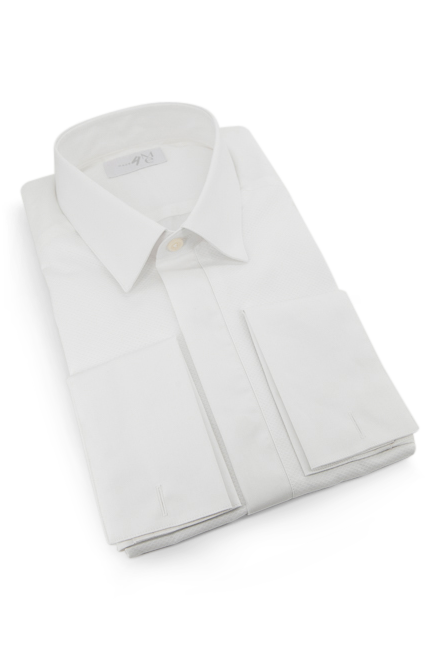 Honeycomb Tuxedo Shirt │ White