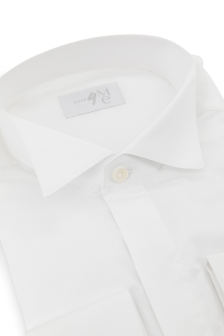 Wing Tuxedo Shirt with Hidden Buttons │ White