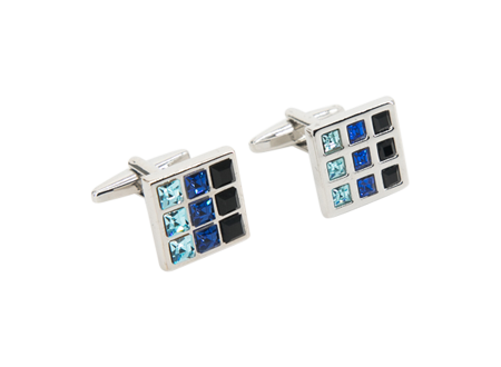 Silver Hoshen Blue Squares │ Cufflinks