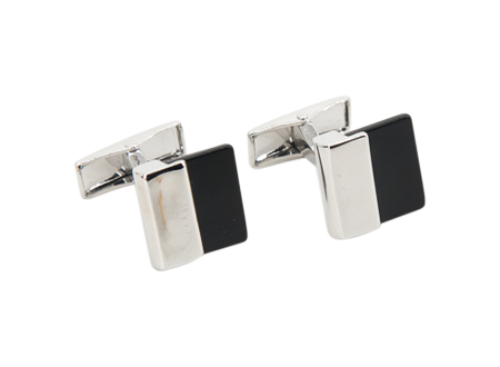 Silver & Black Squares │ Cufflinks