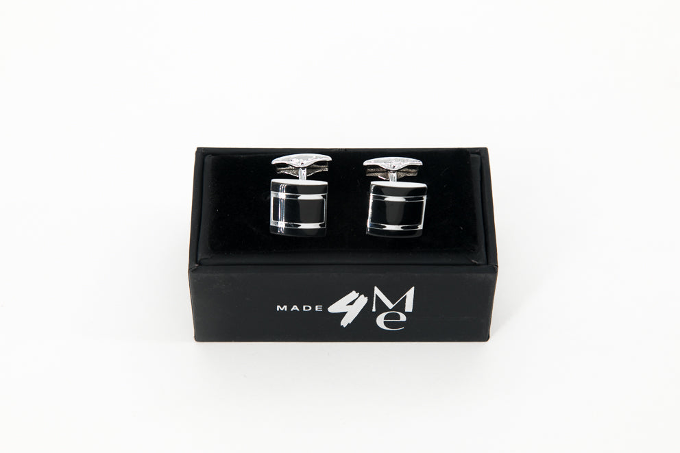 Black Squares & Silver Lines │ Cufflinks