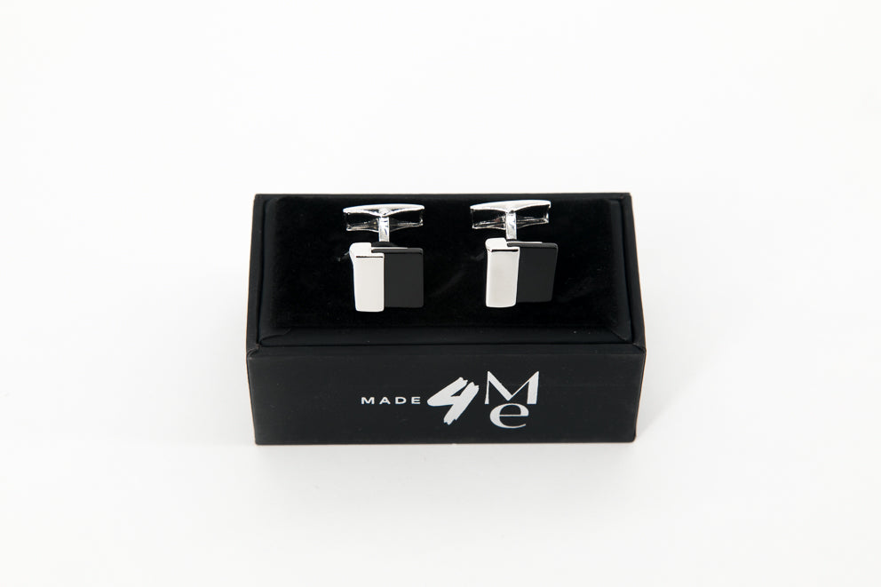 Silver & Black Squares │ Cufflinks